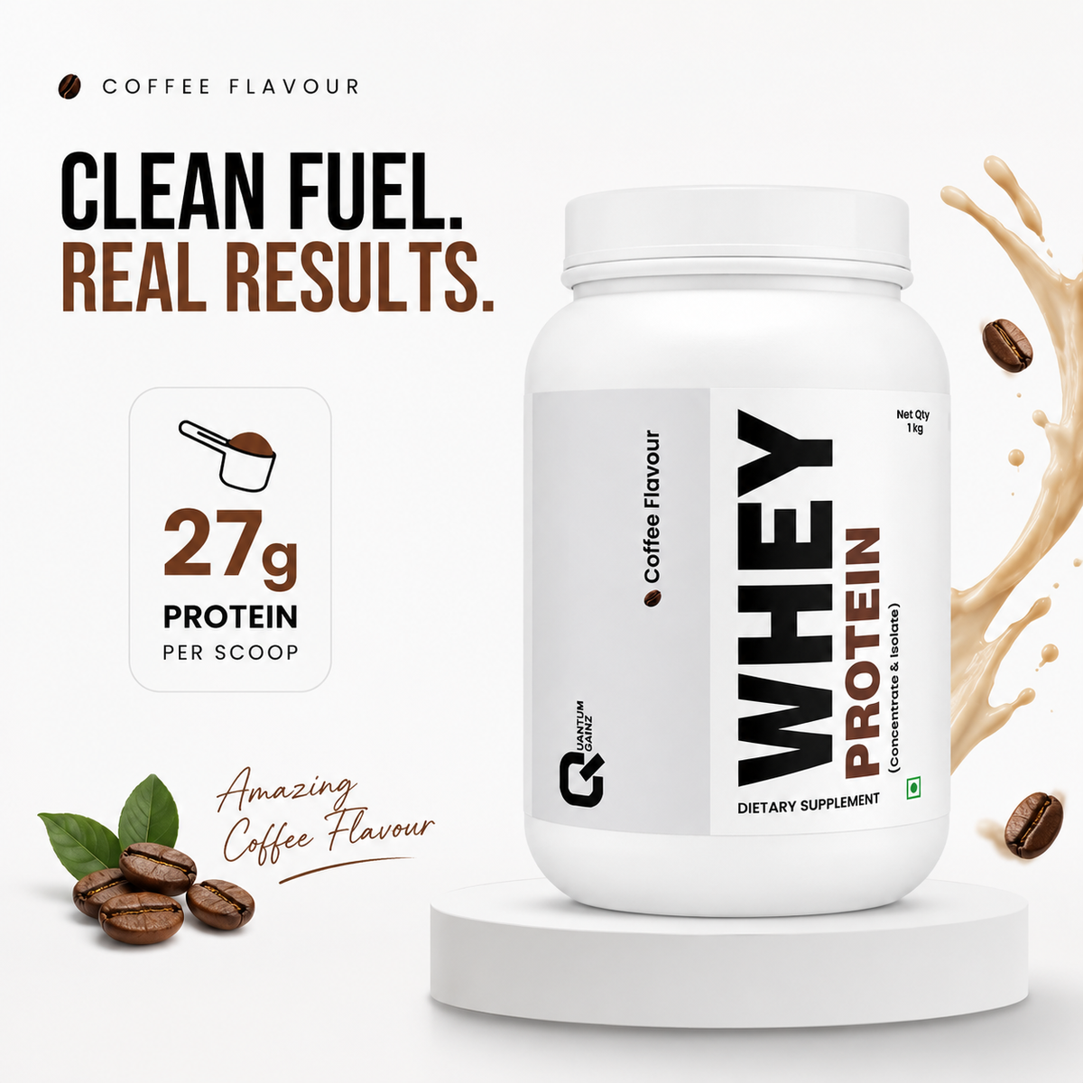 Whey Protein Concentrate - Coffee Flavour 1kg